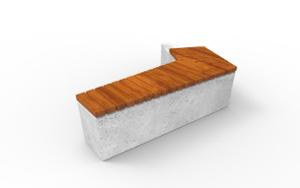 street furniture, bench, concrete, smooth concrete, wood seating