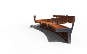 street furniture, price per metre, length measured on longer side, bench, modular, curved, wood seating