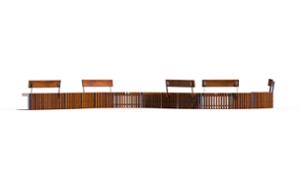 street furniture, price per metre, length measured on longer side, bench, modular, curved, wood seating