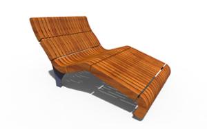 street furniture, seating, chaise longue, wood backrest, wood seating, strefa relaksu