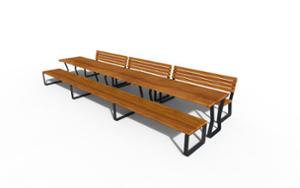 street furniture, aluminium, other, picnic set, seating, for warsaw, odlew aluminiowy, wood backrest, wood seating, table