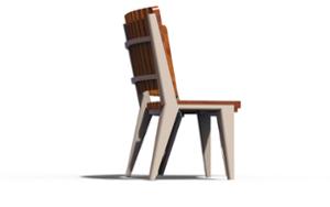 street furniture, horizontal planks, seating, wood backrest, curved, wood seating