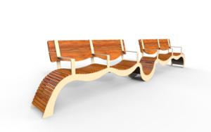 street furniture, for elderly people, seating, modular, wood seating, high backrest