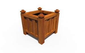 street furniture, planter, wood, vintage