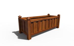 street furniture, planter, wood, vintage