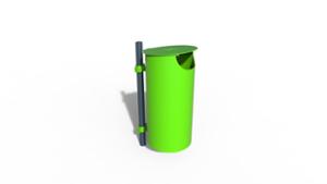 street furniture, litter bin, attached to wall, bollard mounted