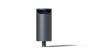 street furniture, litter bin, pole mounted, side aperture