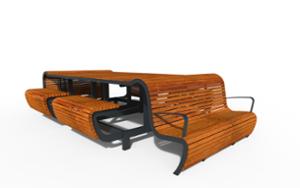 street furniture, other, picnic set, bench, seating, wood backrest, wood seating, table