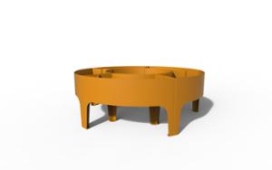 street furniture, planter, mobile (pallet jack compatible), modular, curved, steel