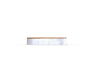street furniture, planter, bench, concrete, smooth concrete, wall top, curved, wood seating