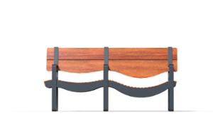street furniture, seating, horizontal planks, wood backrest, wood seating