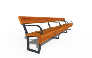 street furniture, seating, modular, wood backrest, wood seating, vintage