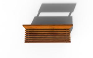 street furniture, seating, concrete, smooth concrete, vertical planks, wood backrest, wood seating