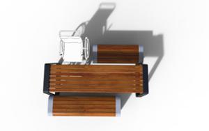 street furniture, bench, concrete, smooth concrete, fsc, 230v and/or usb socket, picnic set, induction/qi charger, accessible for disabled, lighting