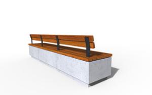 street furniture, concrete, smooth concrete, seating, wall top, wood backrest, preliminary segregation, wood seating
