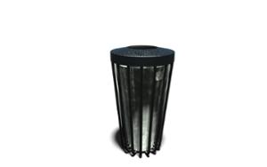 street furniture, litter bin, lid mounted with gudgeon pin, vintage, wzór zastrzeżony
