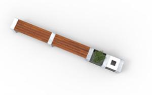 street furniture, planter, bench, concrete, smooth concrete, wood seating