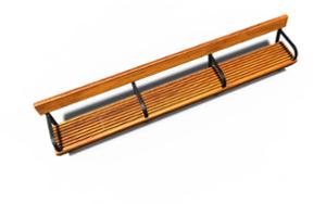 street furniture, seating, modular, wall top, wood backrest, wood seating