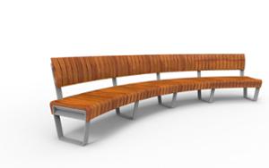 street furniture, bench, seating, modular, curved