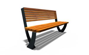 street furniture, seating, wood backrest, wood seating