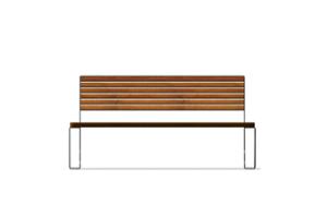 street furniture, seating, wood backrest, wood seating