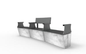 street furniture, concrete, smooth concrete, bench, seating, curved, removable