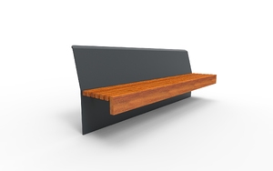 street furniture, seating, modular, steel backrest, wood seating