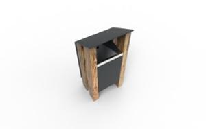 street furniture, canopy roof / lid, litter bin, side aperture