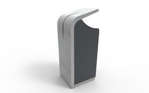 street furniture, concrete, smooth concrete, canopy roof / lid, litter bin, side aperture