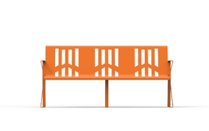 street furniture, seating, steel backrest, steel seating