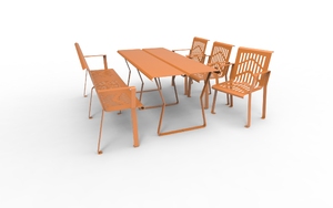 street furniture, seating, chair, for single person, picnic set, obrotowa szachownica, steel backrest, steel seating, table, chess
