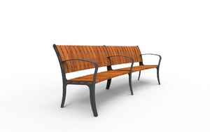 street furniture, seating, wood backrest, wood seating, vintage
