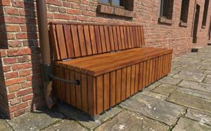 street furniture, seating, wood backrest, retencja, wood seating, storage box