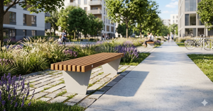 street furniture, bench, wood seating