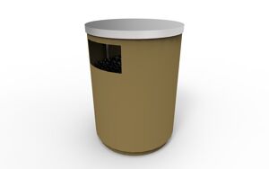 street furniture, litter bin, logo, safety ashtray, steel, side aperture