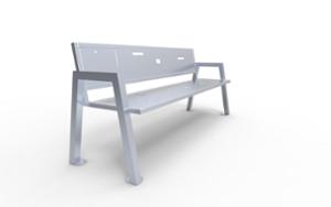 street furniture, seating, steel backrest, armrest, steel seating
