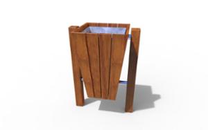 street furniture, wood, kłoda, litter bin