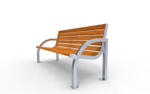 street furniture, seating, wood backrest, armrest, wood seating