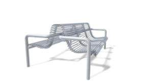 street furniture, double-sided , seating, steel backrest, steel seating