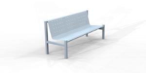 street furniture, seating, logo, steel backrest, steel seating