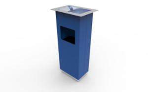 street furniture, litter bin, ashtray with small litter bin, ashtray, logo, side aperture