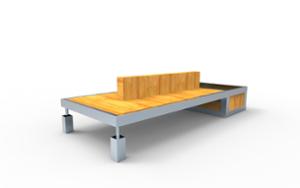 street furniture, planter, bench, seating, wood backrest, wood seating