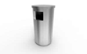 street furniture, litter bin, logo, steel, side aperture