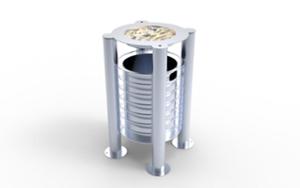 street furniture, canopy roof / lid, litter bin, big ashtray with sand, side aperture