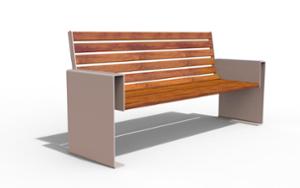 street furniture, seating, logo, wood backrest, armrest, wood seating