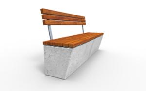 street furniture, concrete, smooth concrete, seating, wall top, wood backrest, wood seating