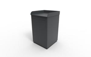 street furniture, litter bin, for trays, logo, side aperture
