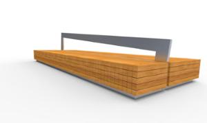 street furniture, double-sided , bench, modular, wood seating