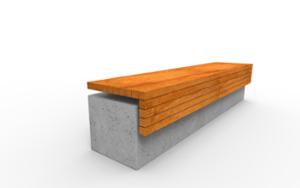 street furniture, concrete, smooth concrete, bench, wall top, wood seating