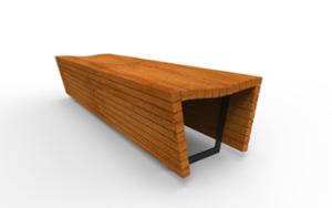 street furniture, bench, wood seating, double-sided